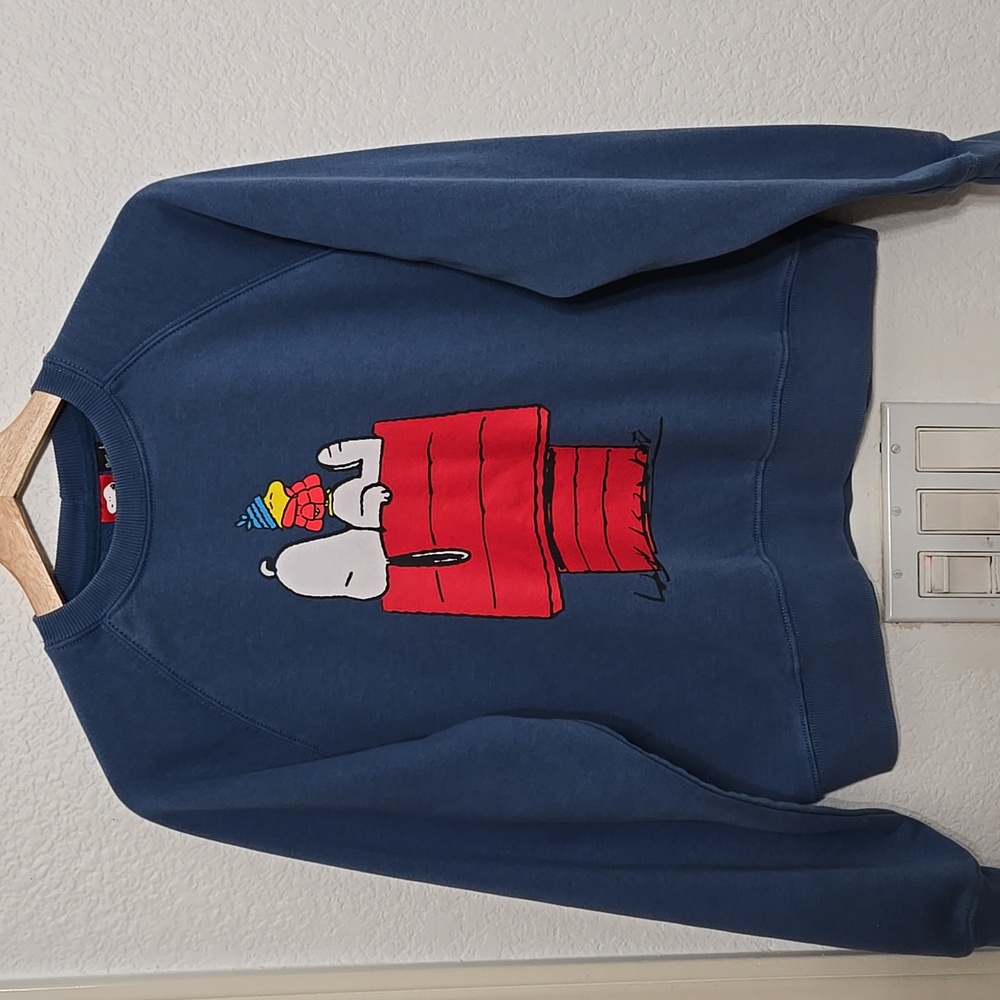 Blue Graphic Sweatshirt with Snoopy Design